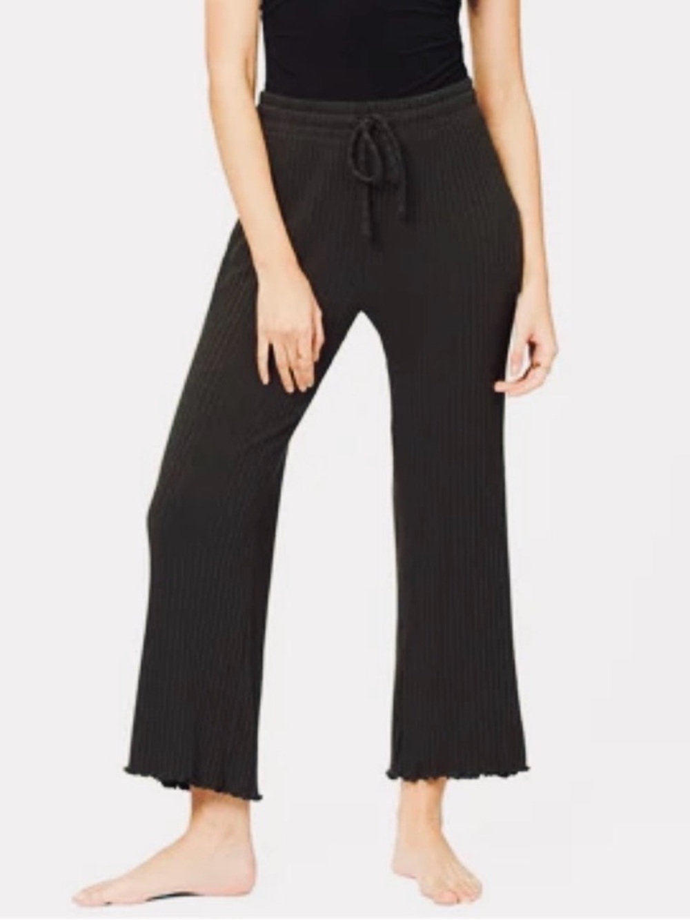 Billabong Keep Loungin Ribbed Knit Drawstring Pants - Gray